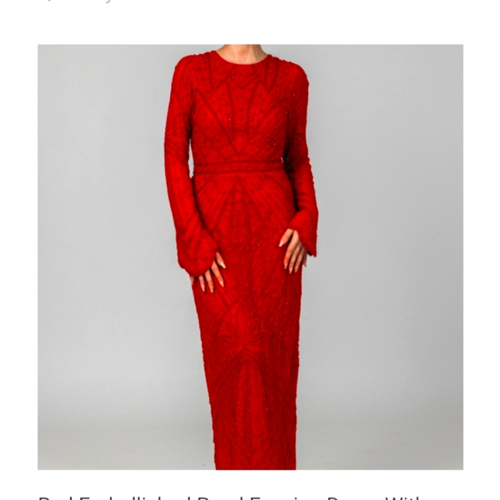 Red beaded dress